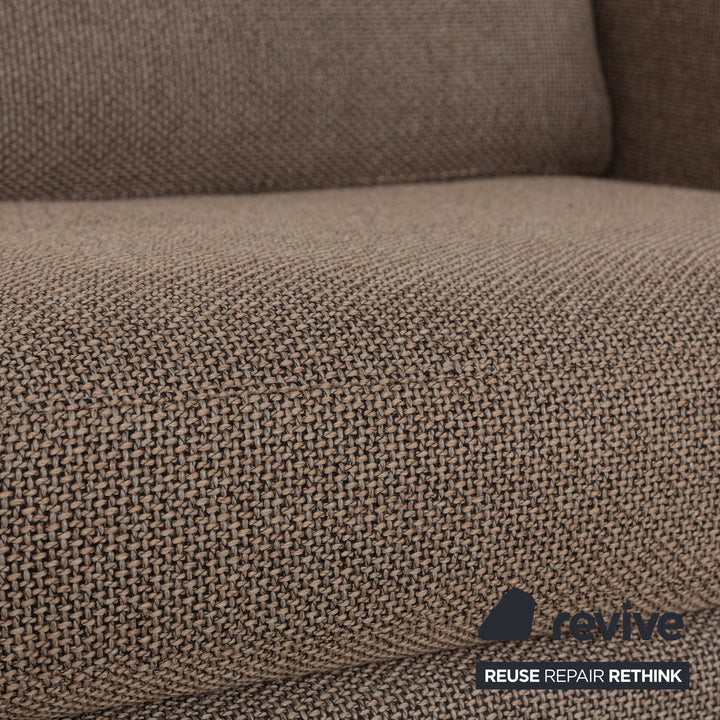 Canapé deux places en tissu beige marron Cor Conseta