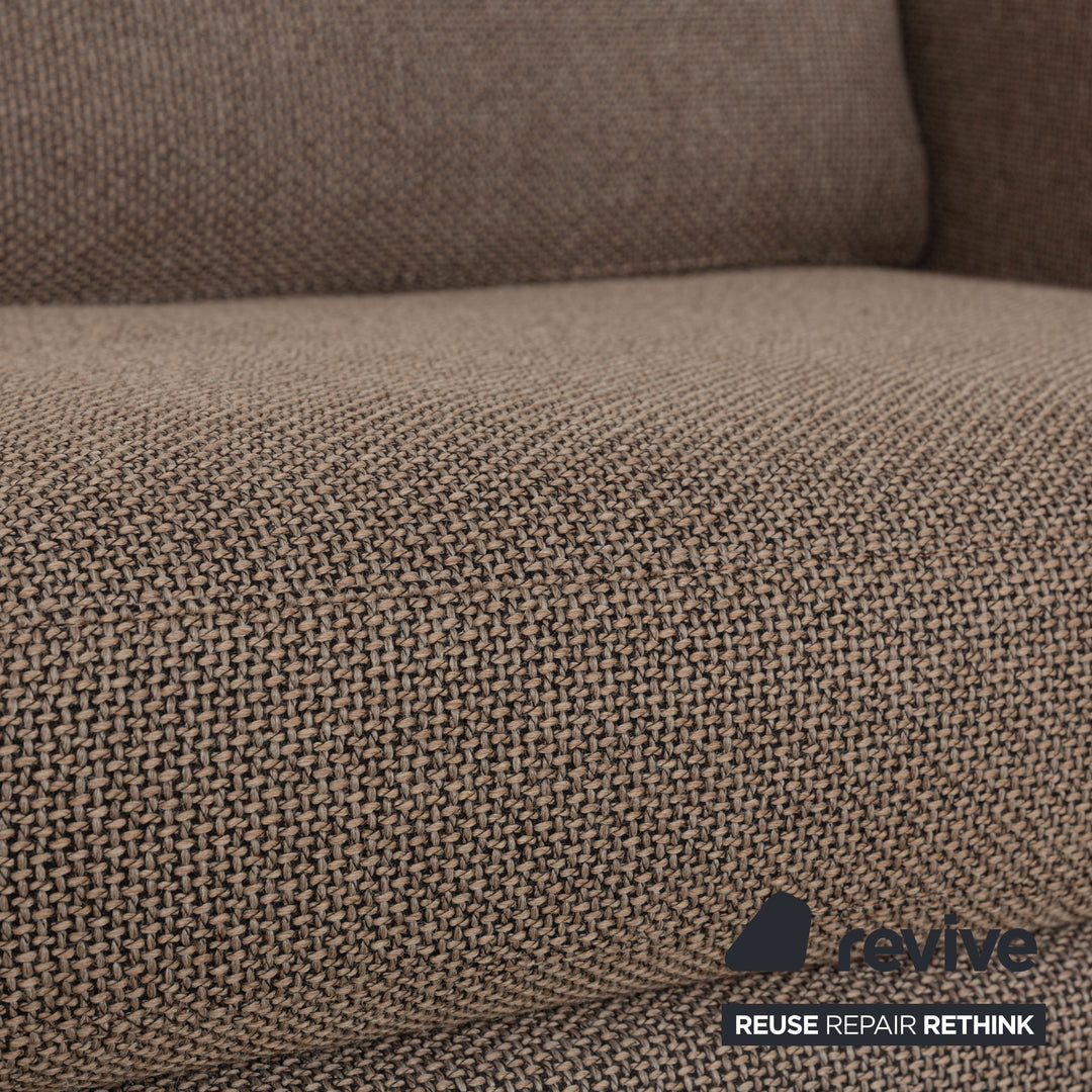 Canapé deux places en tissu beige marron Cor Conseta