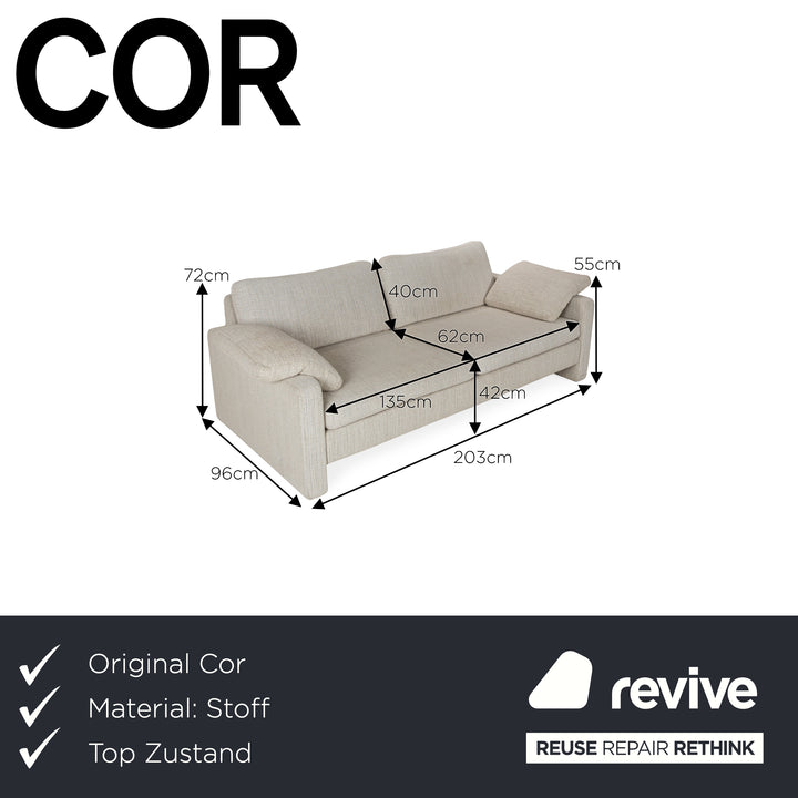 Cor Conseta Stoff Zweisitzer Beige Sofa Couch