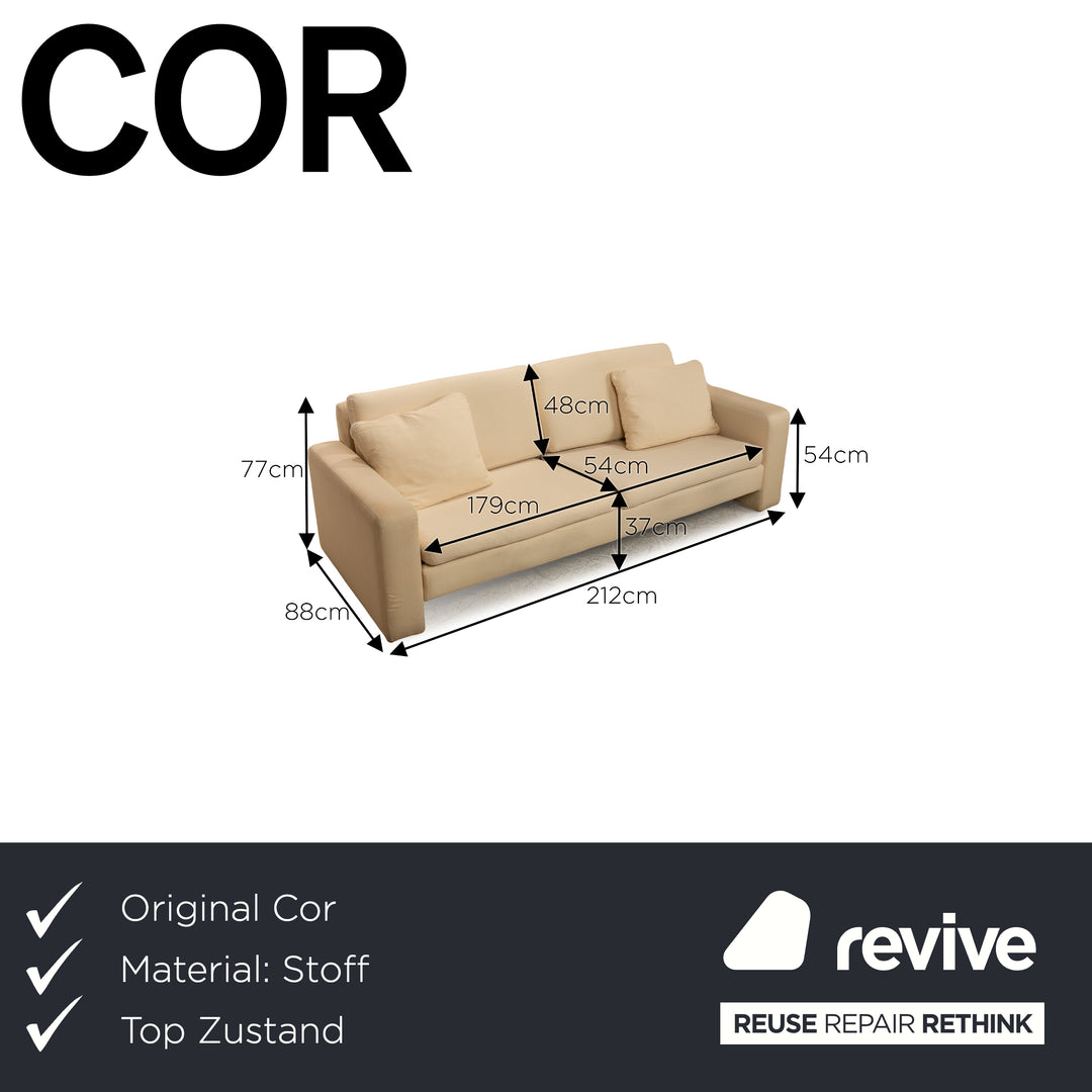 Cor Conseta Stoff Zweisitzer Creme Beige Sofa Couch