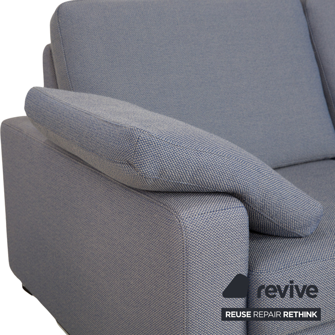 COR Conseta Stoff Chrom Zweisitzer Grau Blau Sofa Couch