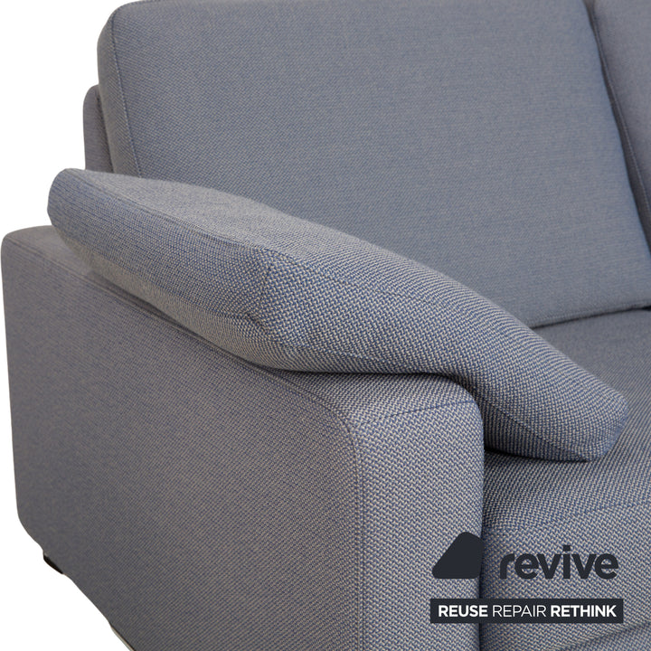 COR Conseta Stoff Chrom Zweisitzer Grau Blau Sofa Couch