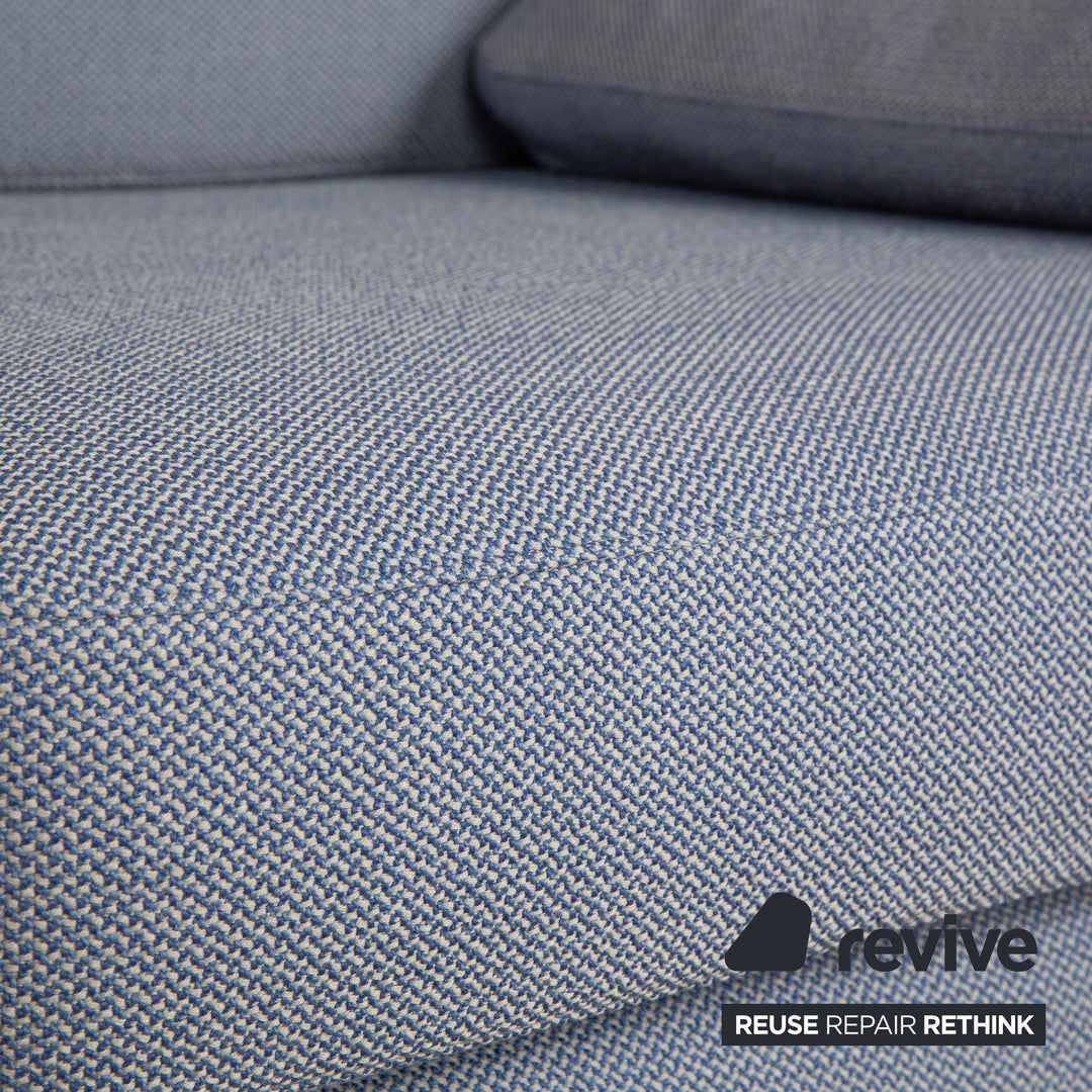 COR Conseta Stoff Chrom Zweisitzer Grau Blau Sofa Couch