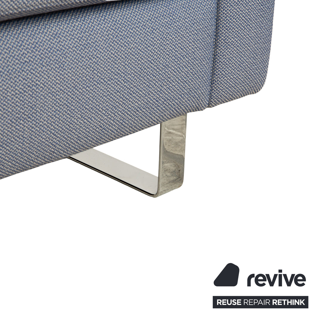 COR Conseta Stoff Chrom Zweisitzer Grau Blau Sofa Couch