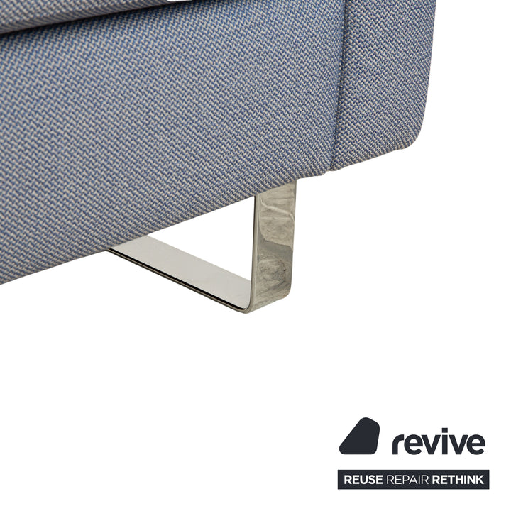COR Conseta Stoff Chrom Zweisitzer Grau Blau Sofa Couch