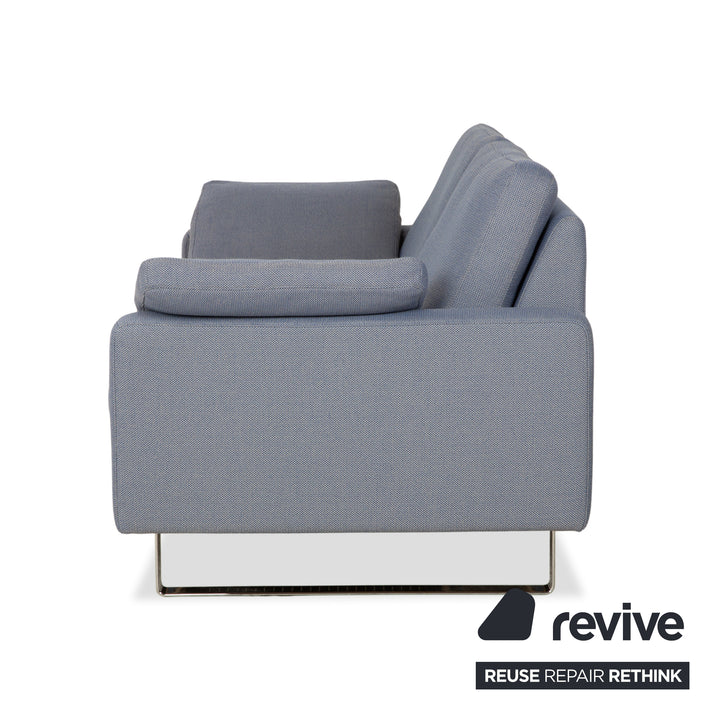 COR Conseta Stoff Chrom Zweisitzer Grau Blau Sofa Couch