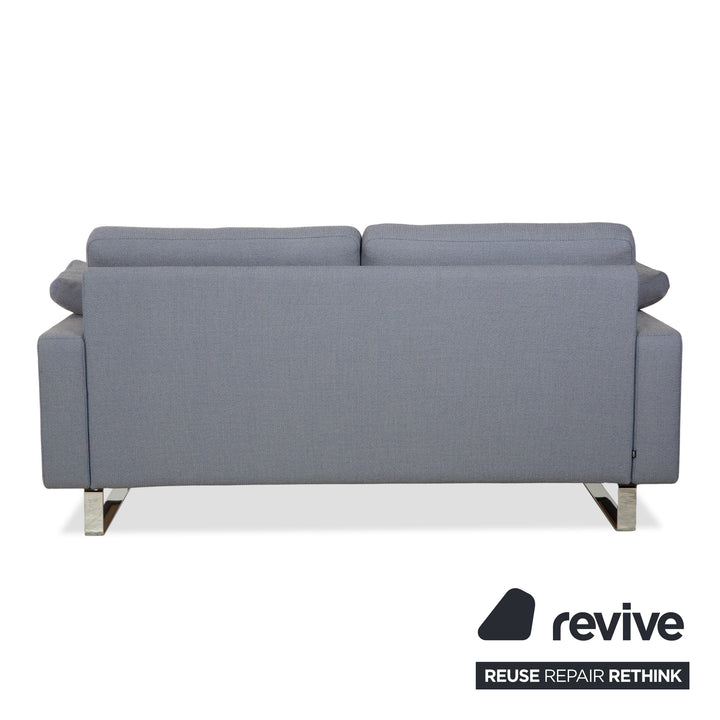 COR Conseta Stoff Chrom Zweisitzer Grau Blau Sofa Couch