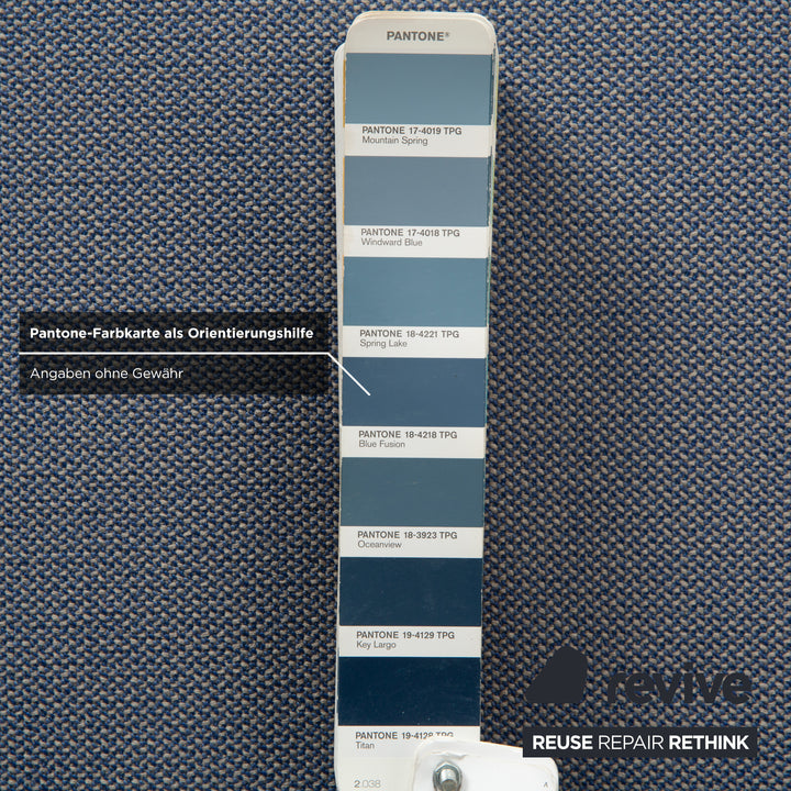 COR Conseta Stoff Chrom Zweisitzer Grau Blau Sofa Couch