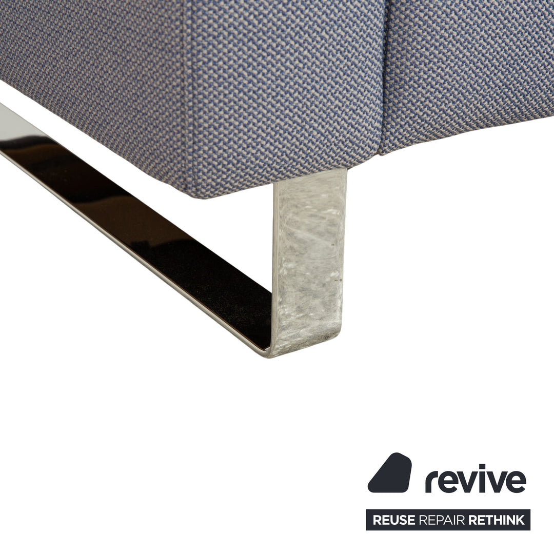 COR Conseta Stoff Chrom Zweisitzer Grau Blau Sofa Couch