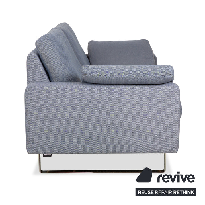 COR Conseta Stoff Chrom Zweisitzer Grau Blau Sofa Couch