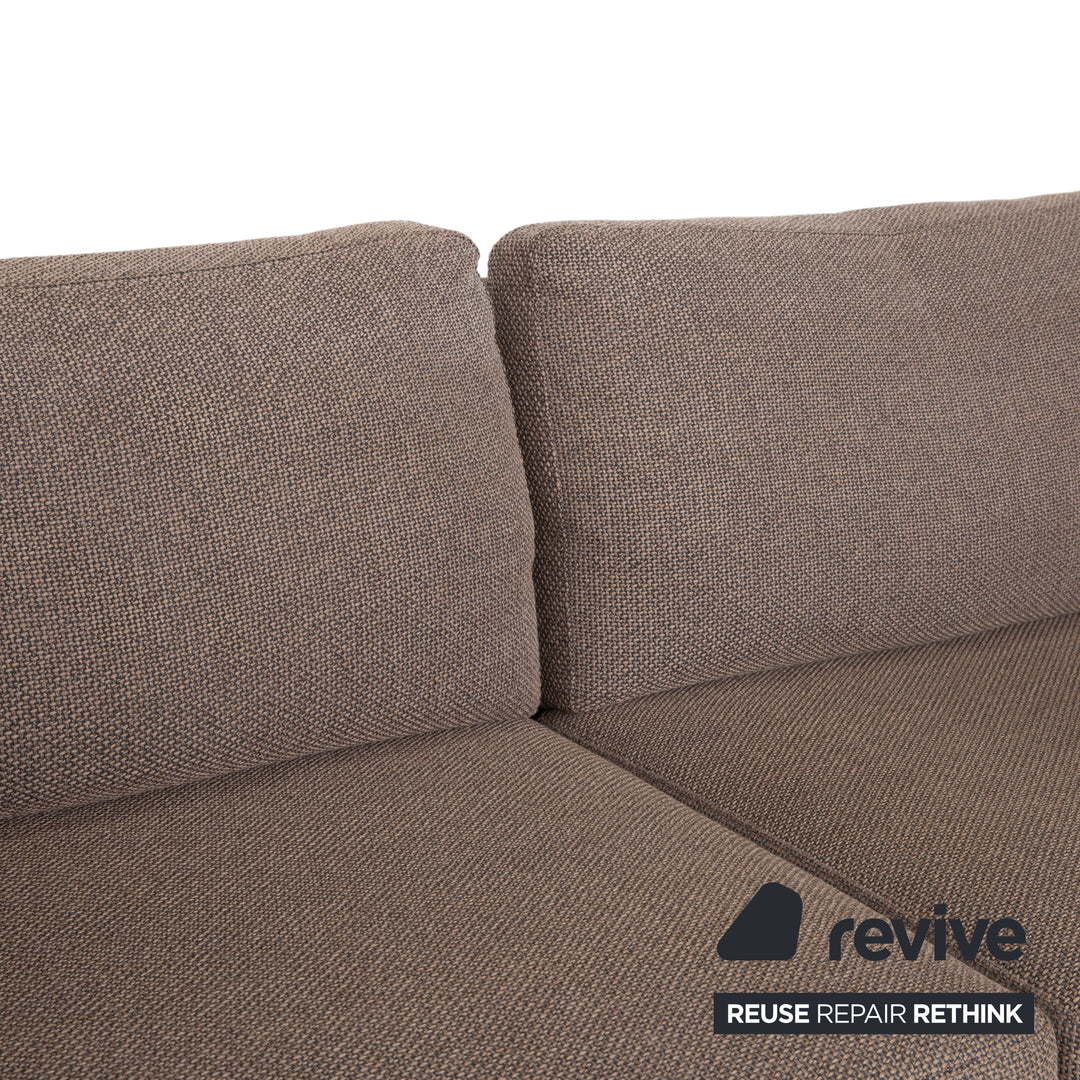 COR Conseta Fabric Two-Seater Sofa Grey Brown Couch