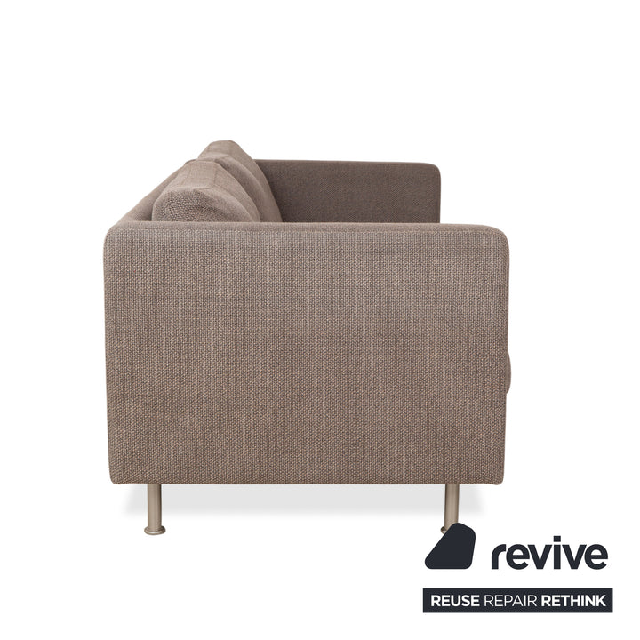 COR Conseta Fabric Two-Seater Sofa Grey Brown Couch