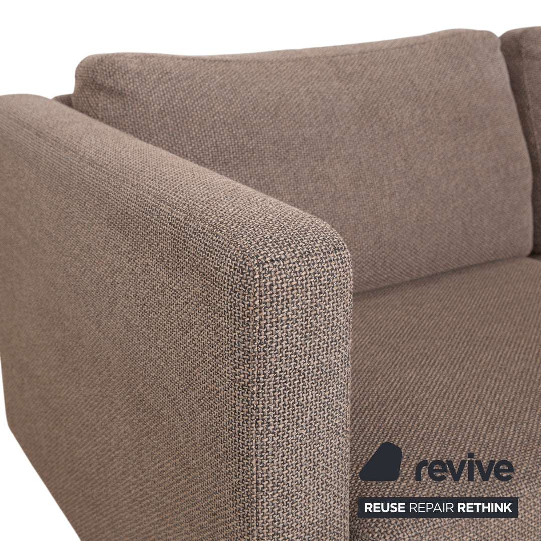COR Conseta Fabric Two-Seater Sofa Grey Brown Couch