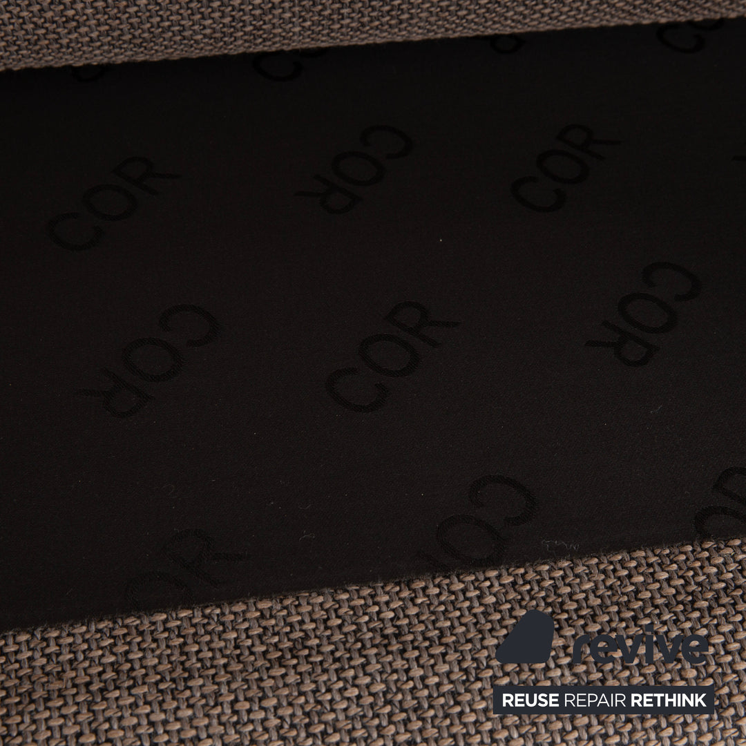COR Conseta Stoff Zweisitzer Grau Braun Sofa Couch