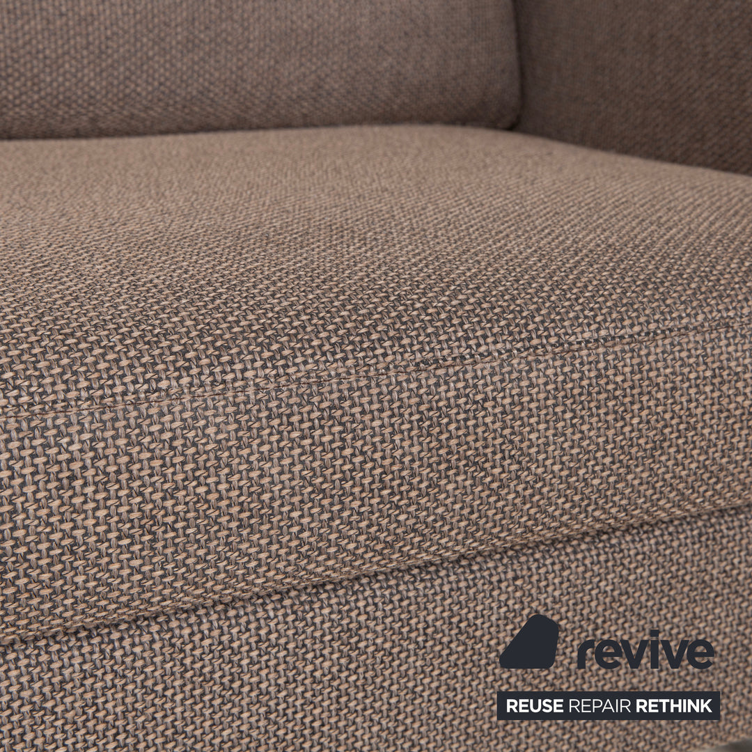 COR Conseta Stoff Zweisitzer Grau Braun Sofa Couch