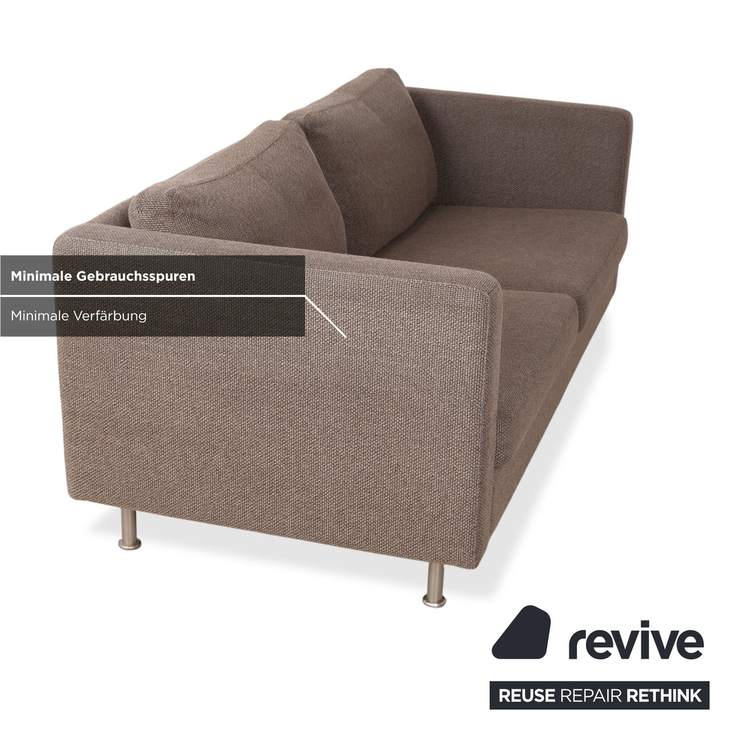 COR Conseta Stoff Zweisitzer Grau Braun Sofa Couch