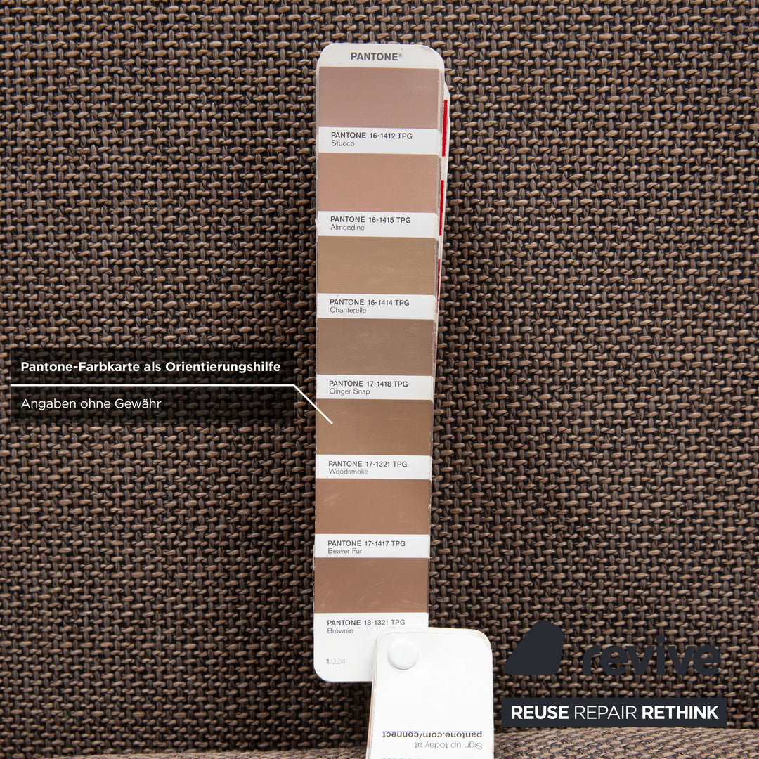 COR Conseta Stoff Zweisitzer Grau Braun Sofa Couch