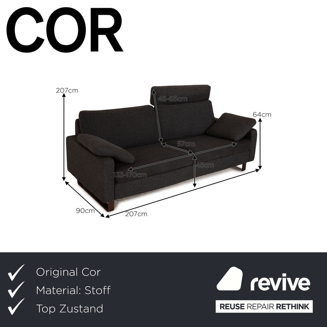 Cor Conseta Stoff Zweisitzer Grau Sofa Couch