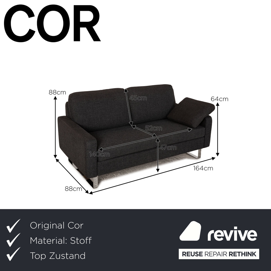 Cor Conseta Stoff Zweisitzer Grau Sofa Couch