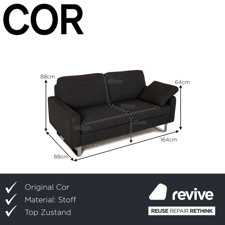 Cor Conseta Stoff Zweisitzer Grau Sofa Couch