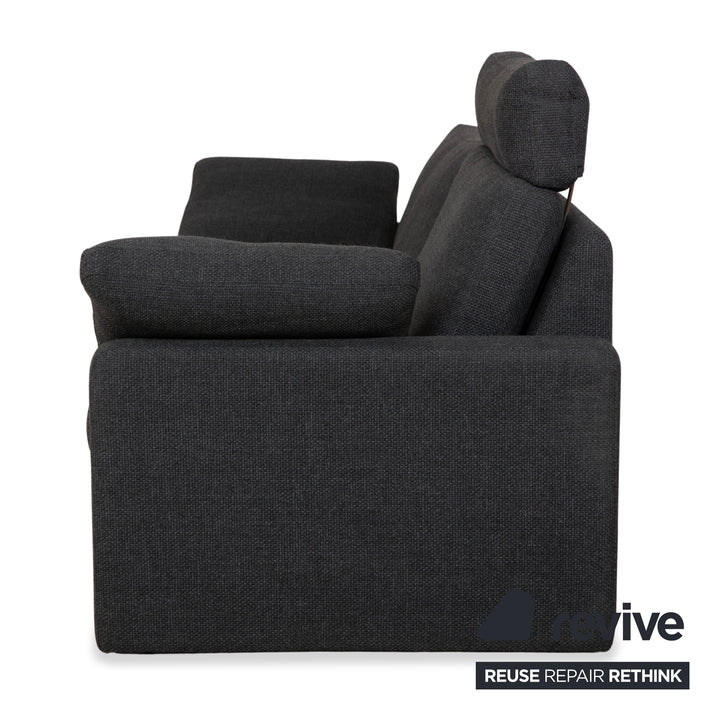 Canapé deux places gris en tissu Cor Conseta avec appui-tête