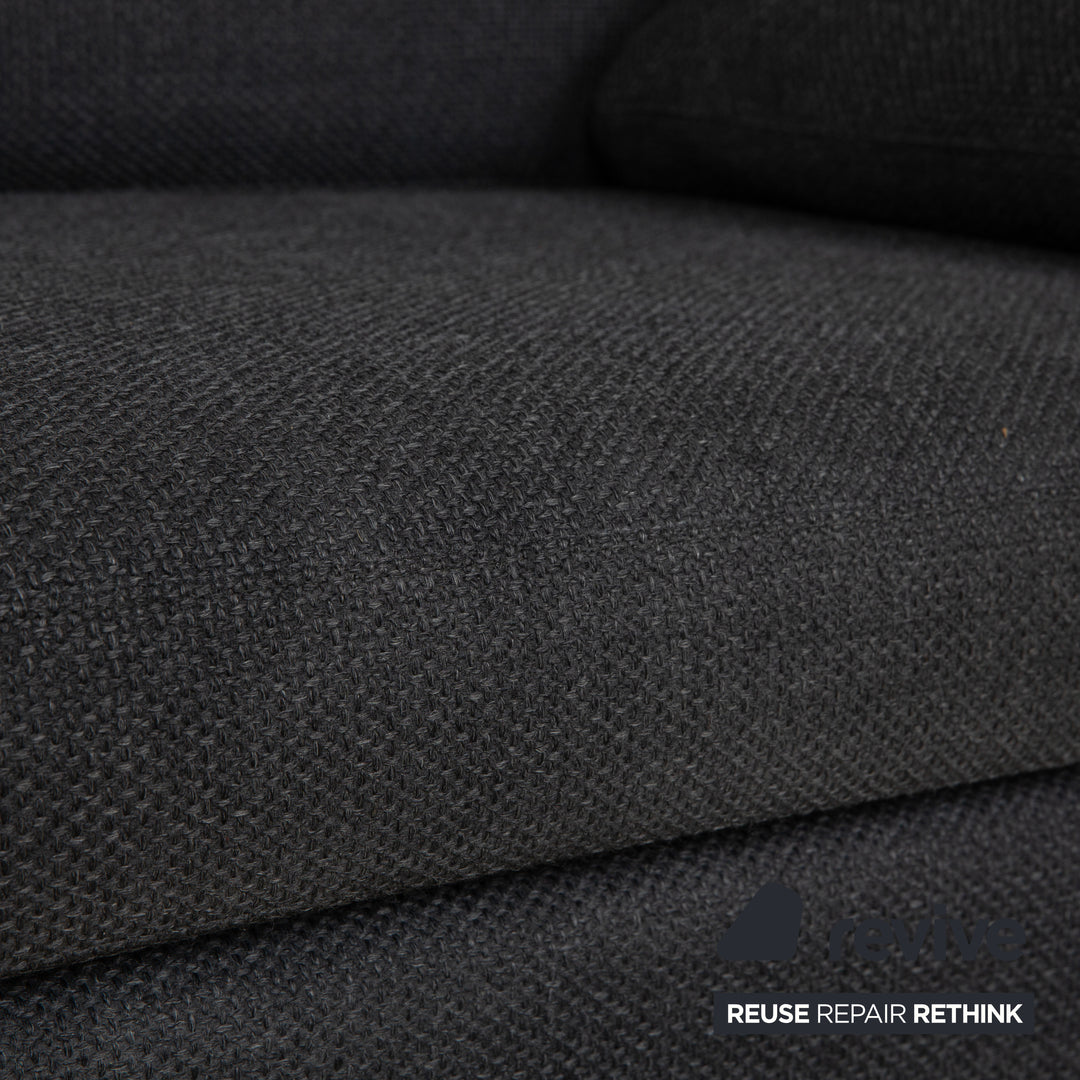 Cor Conseta Stoff Zweisitzer Grau Sofa Couch Kopfstütze