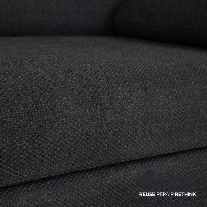 Cor Conseta Stoff Zweisitzer Grau Sofa Couch Kopfstütze