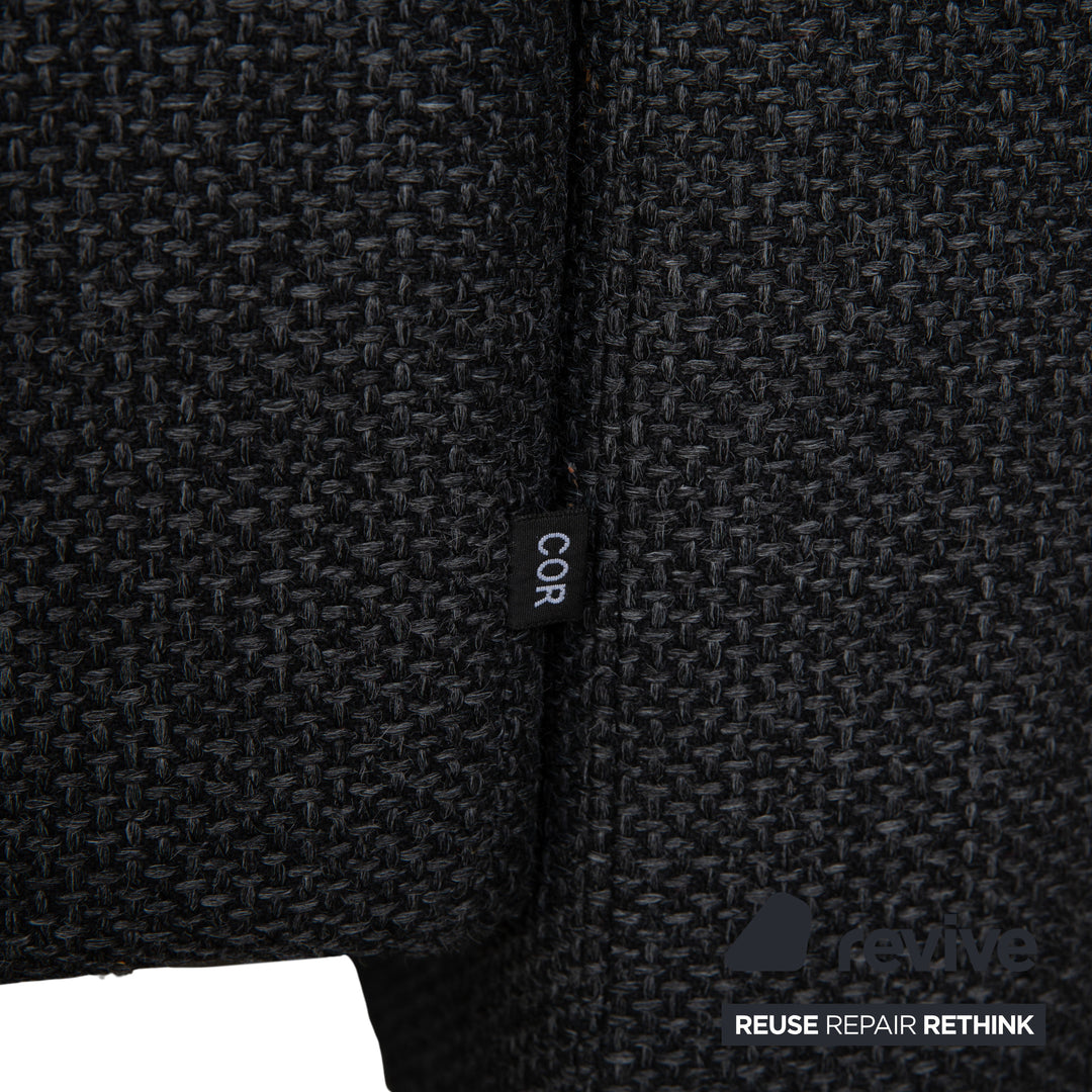 Cor Conseta Stoff Zweisitzer Grau Sofa Couch Kopfstütze