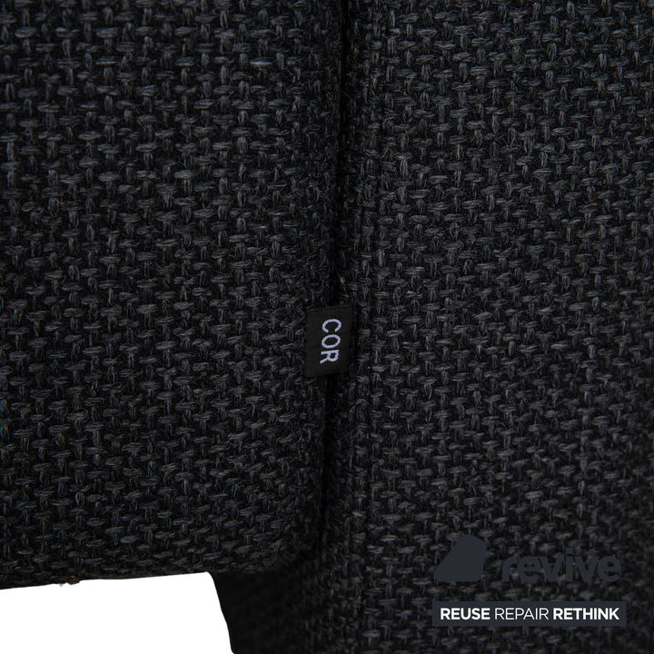 Cor Conseta Stoff Zweisitzer Grau Sofa Couch Kopfstütze