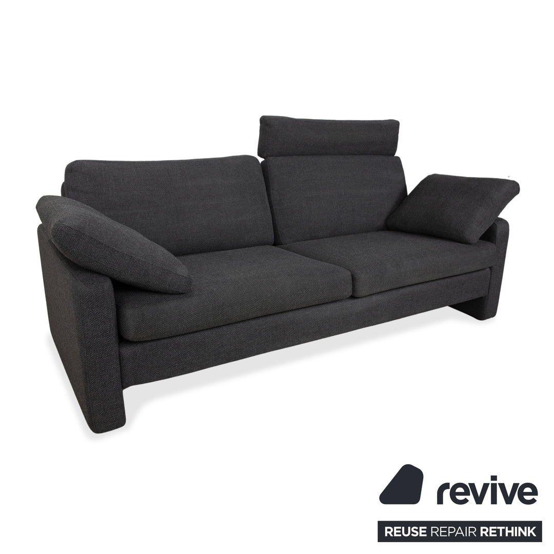 Cor Conseta Stoff Zweisitzer Grau Sofa Couch Kopfstütze