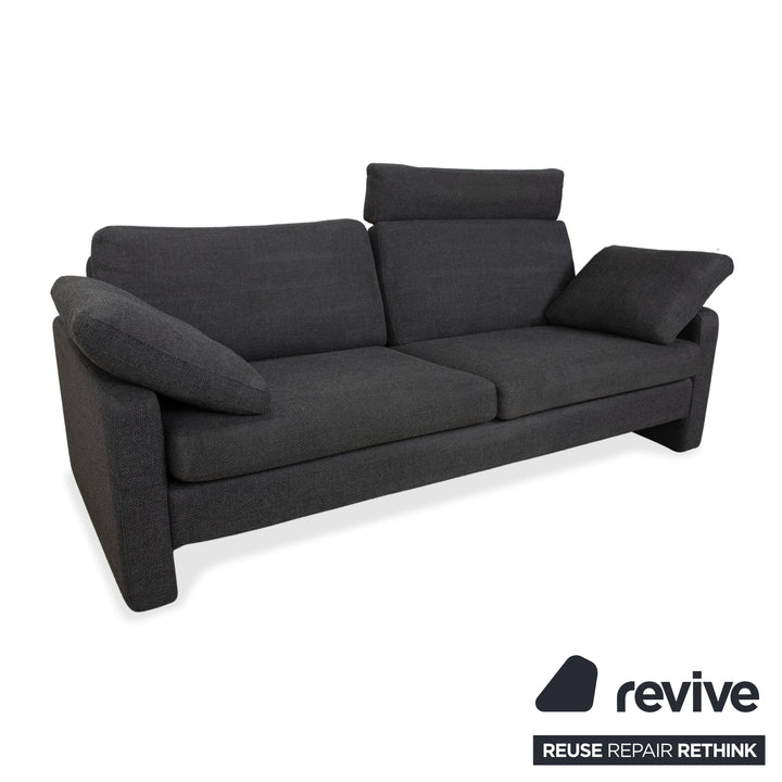 Canapé deux places gris en tissu Cor Conseta avec appui-tête