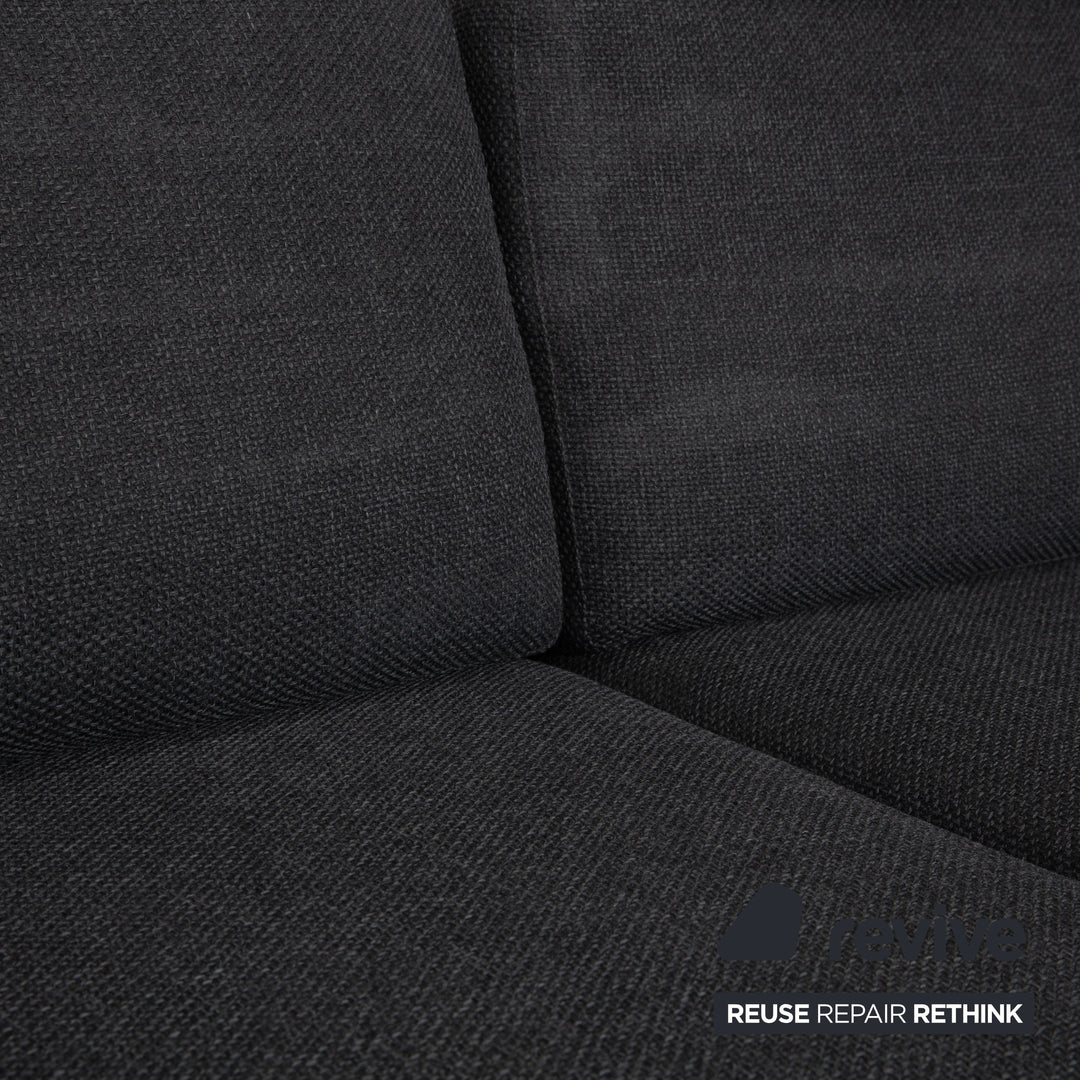 Cor Conseta Stoff Zweisitzer Grau Sofa Couch Kopfstütze