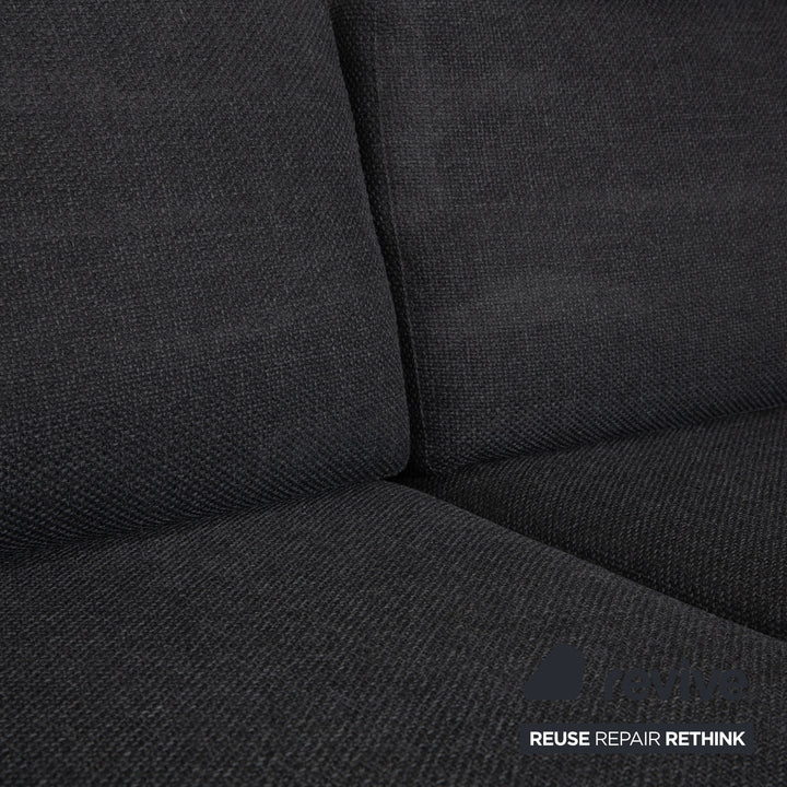 Cor Conseta Stoff Zweisitzer Grau Sofa Couch Kopfstütze
