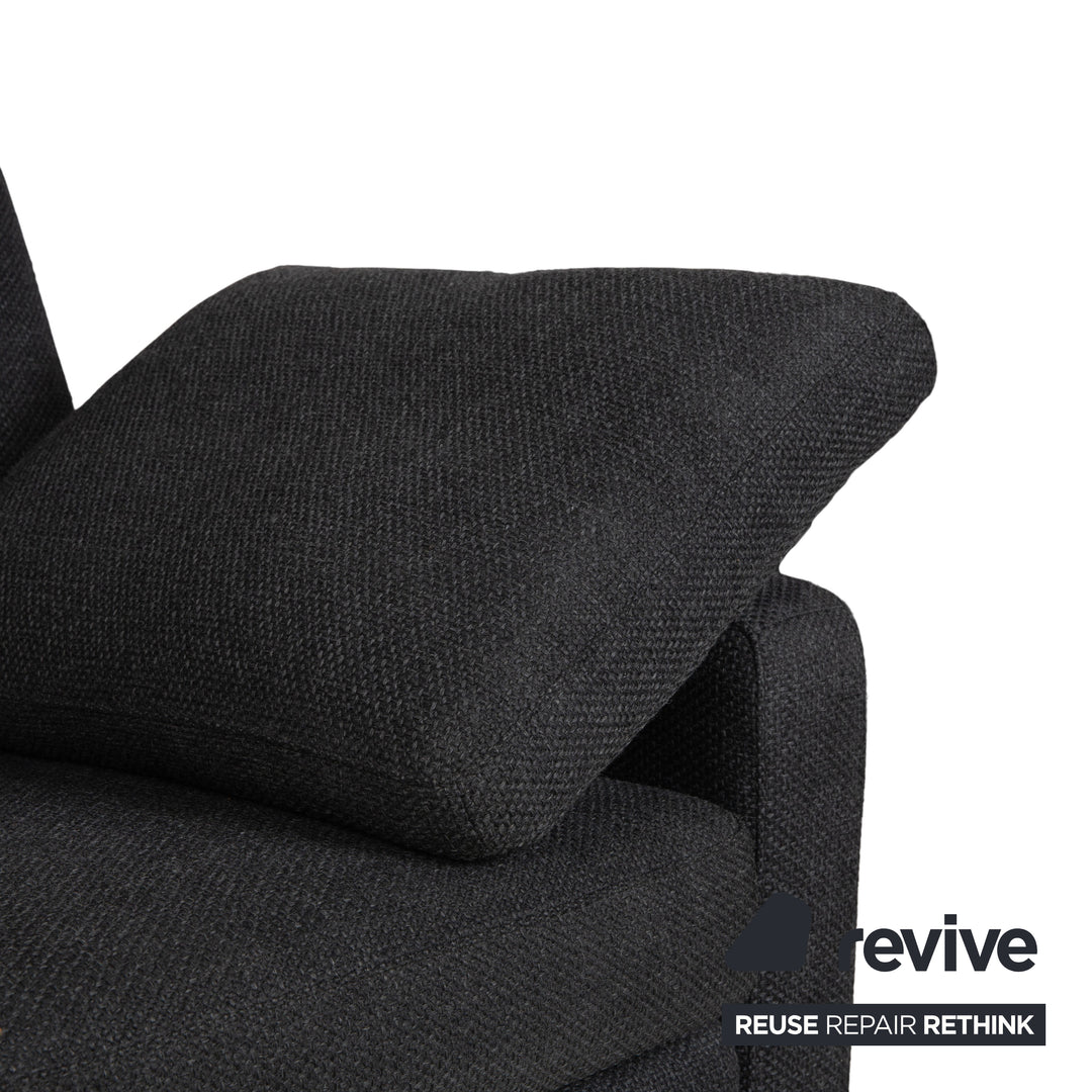 Cor Conseta Stoff Zweisitzer Grau Sofa Couch Kopfstütze