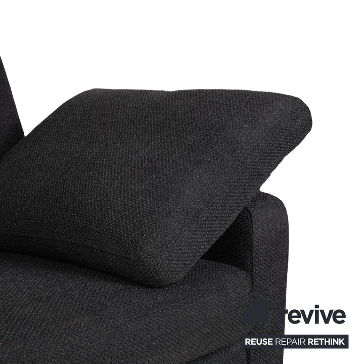 Cor Conseta Stoff Zweisitzer Grau Sofa Couch Kopfstütze