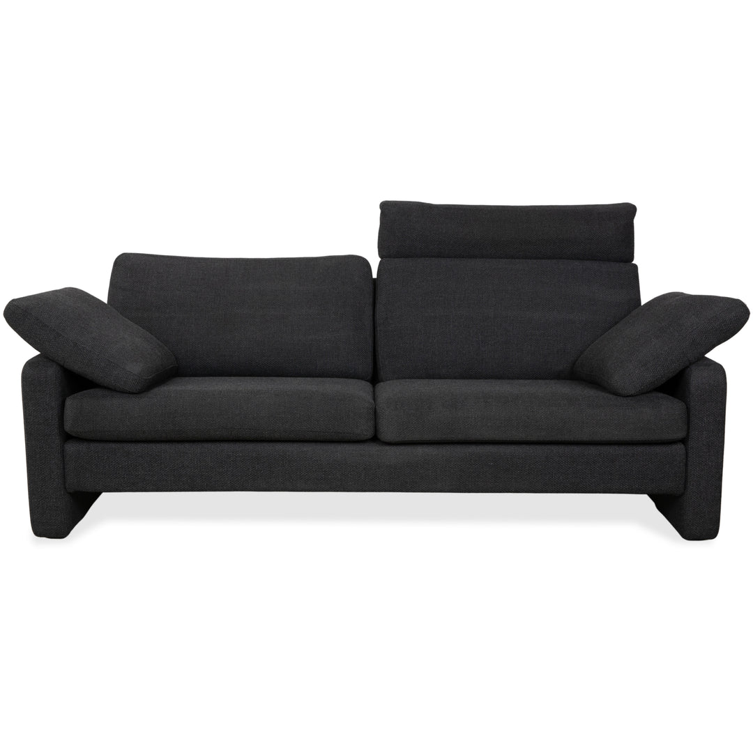 Canapé deux places gris en tissu Cor Conseta avec appui-tête