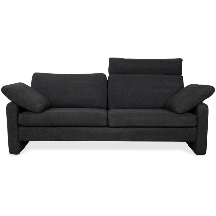 Canapé deux places gris en tissu Cor Conseta avec appui-tête