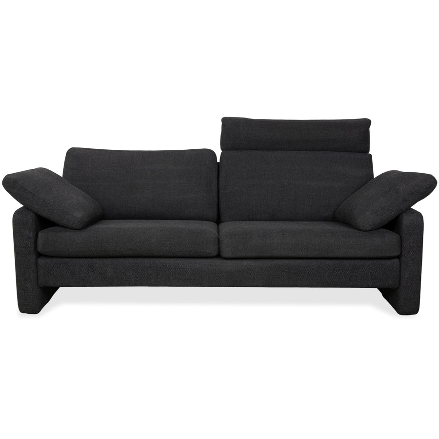 Canapé deux places gris en tissu Cor Conseta avec appui-tête