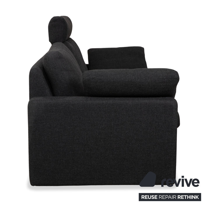 Cor Conseta Stoff Zweisitzer Grau Sofa Couch Kopfstütze