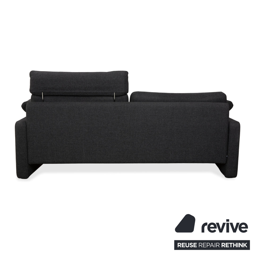Canapé deux places gris en tissu Cor Conseta avec appui-tête