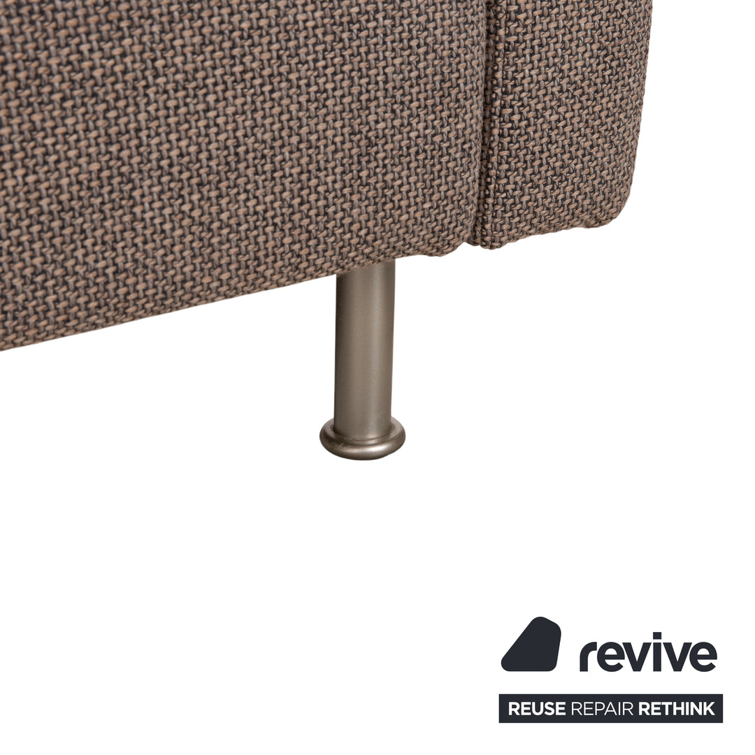 COR Conseta Tabouret deux places en tissu gris-brun Canapé