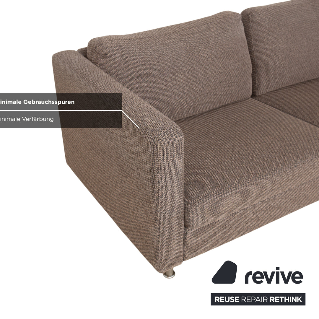 COR Conseta Tabouret deux places en tissu gris-brun Canapé