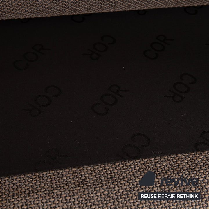 COR Conseta Tabouret deux places en tissu gris-brun Canapé