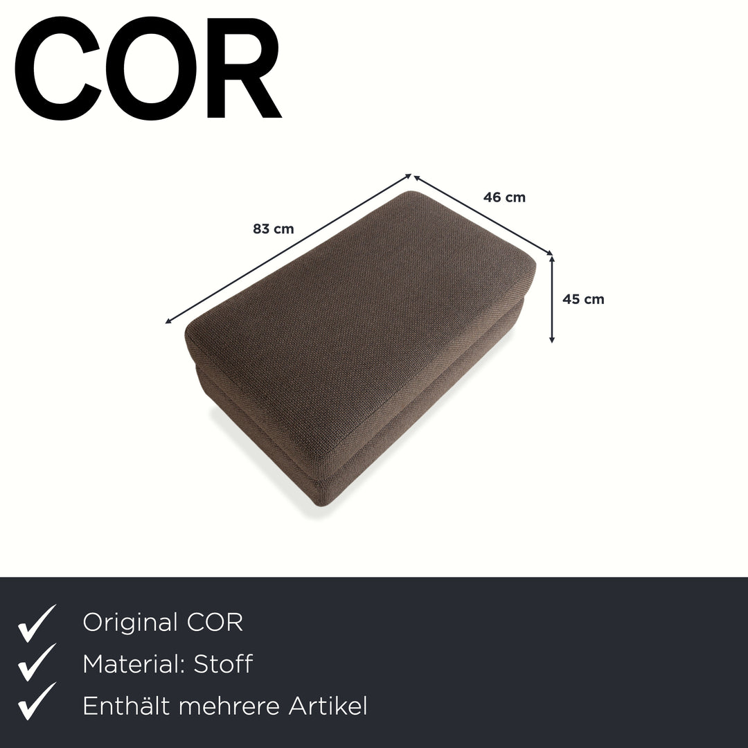 COR Conseta Stoff Zweisitzer Hocker Grau Braun Sofa Couch