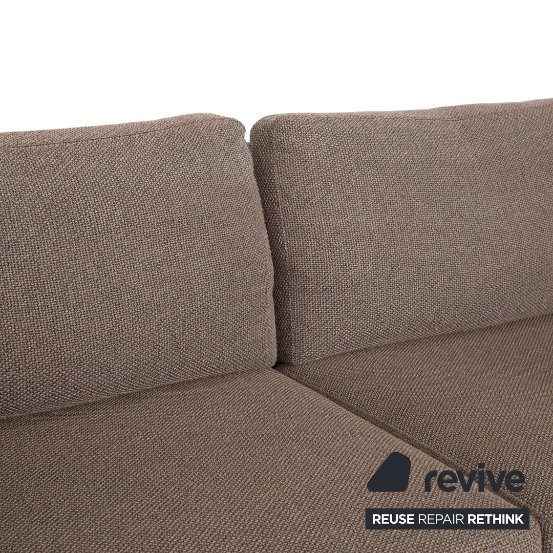 COR Conseta Tabouret deux places en tissu gris-brun Canapé