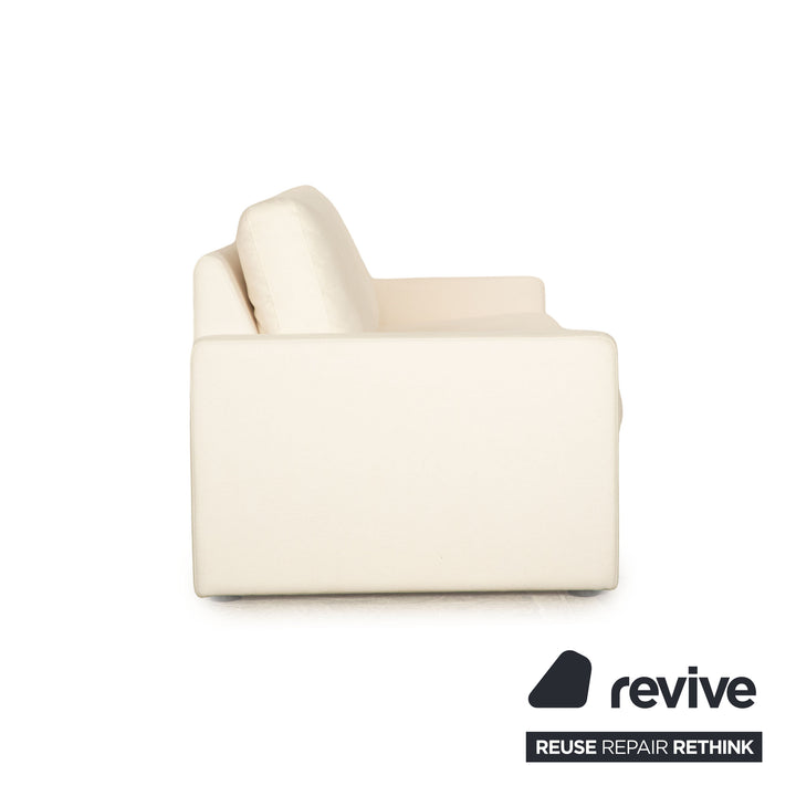 Cor Conseta Fabric Two Seater White Cream Sofa Couch