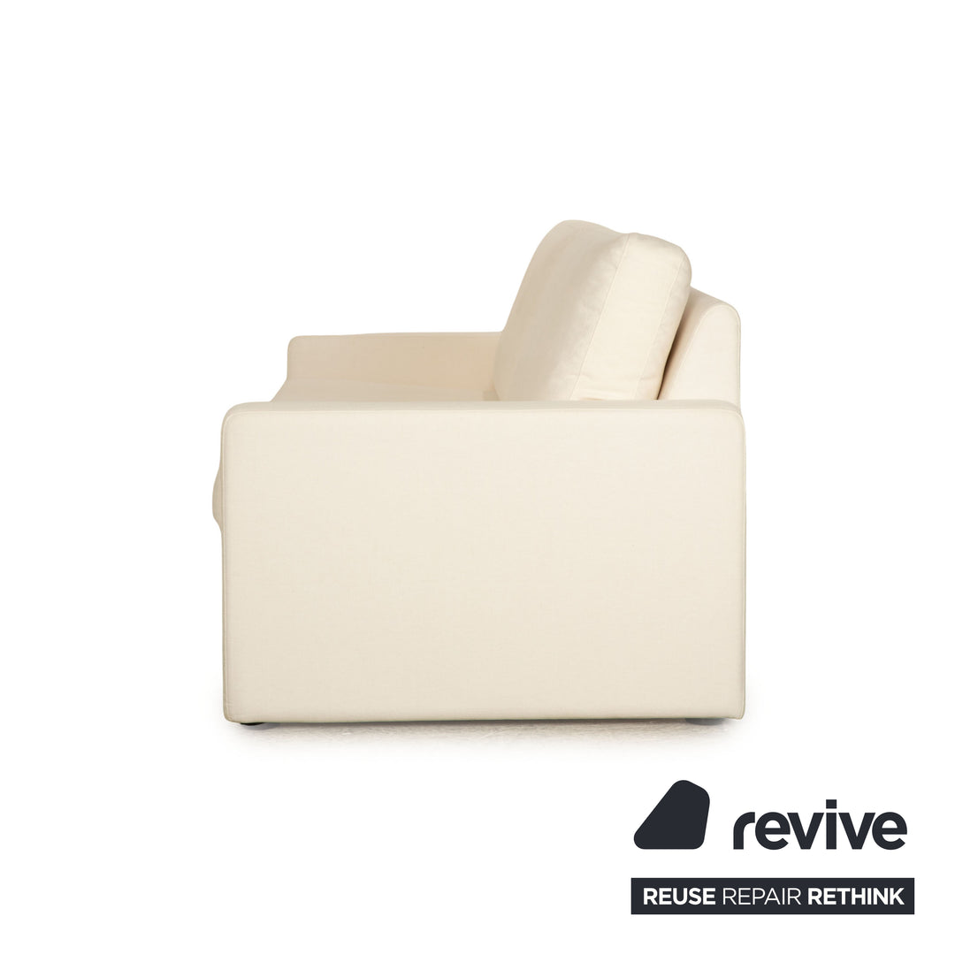 Cor Conseta Fabric Two Seater White Cream Sofa Couch