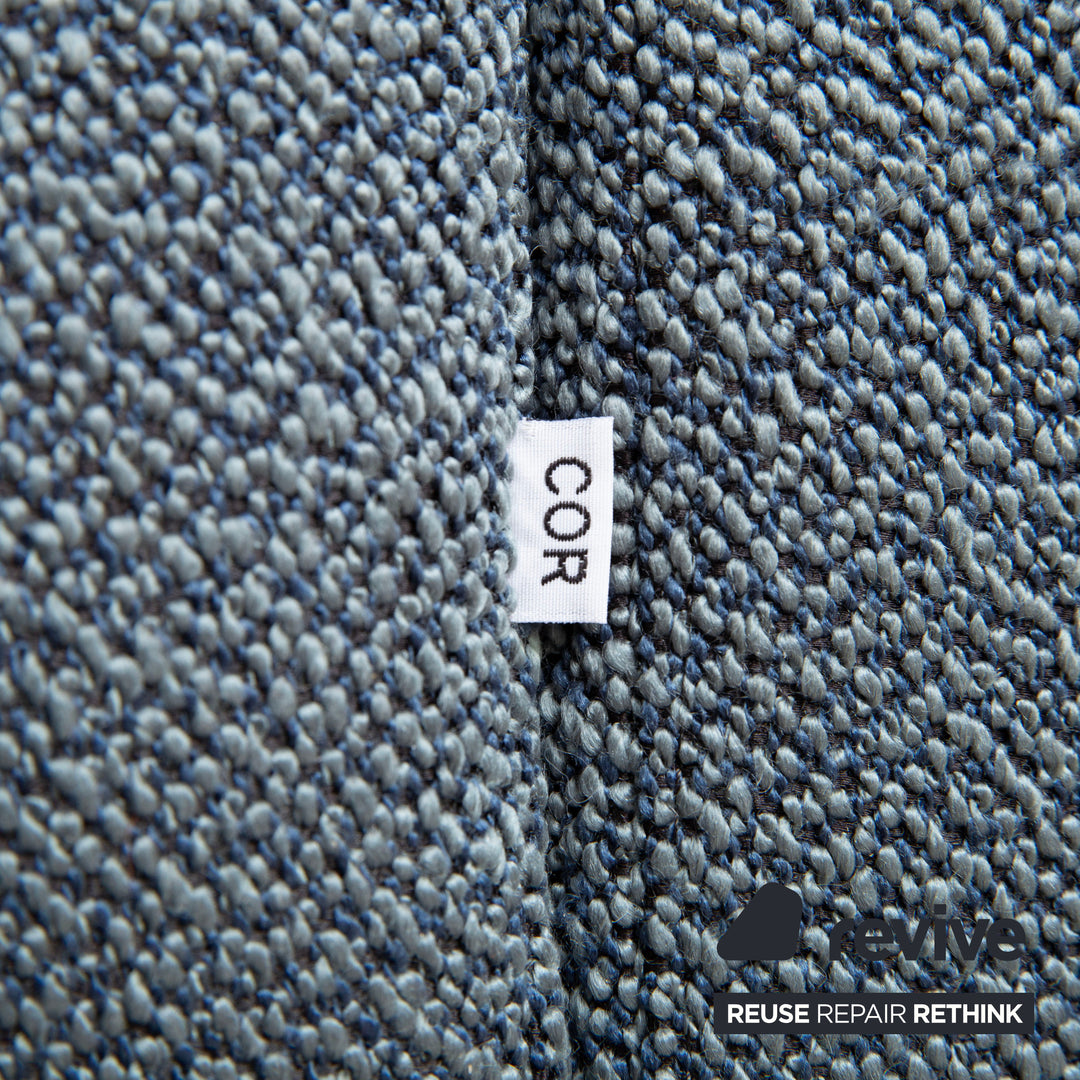 COR Conseta Zweisitzer Stoff Blau Grau Grün Sofa Couch Neubezug GLOW 529