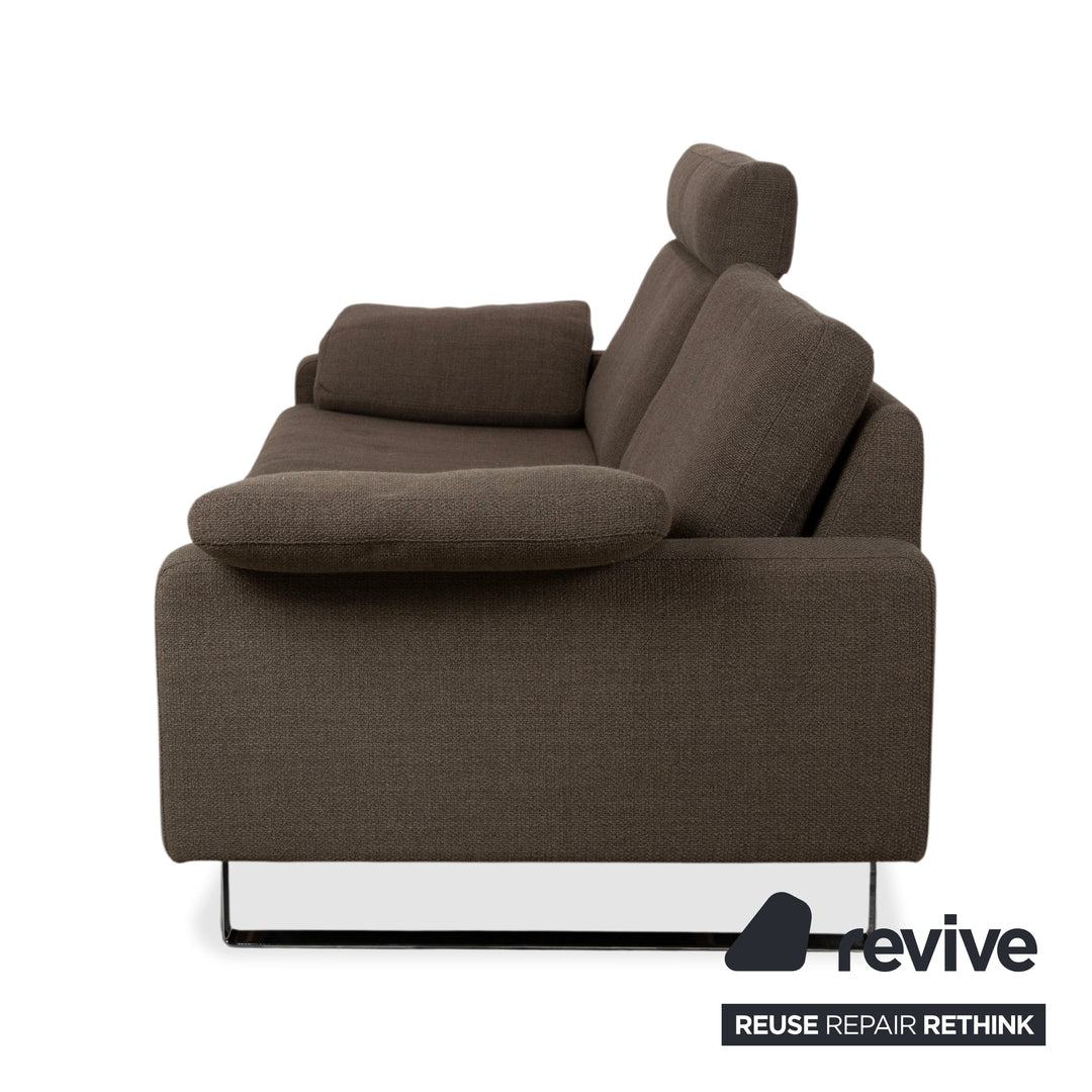 COR Conseta Zweisitzer Stoff Sofa Schlamm Braun bodenfrei mit Kufen