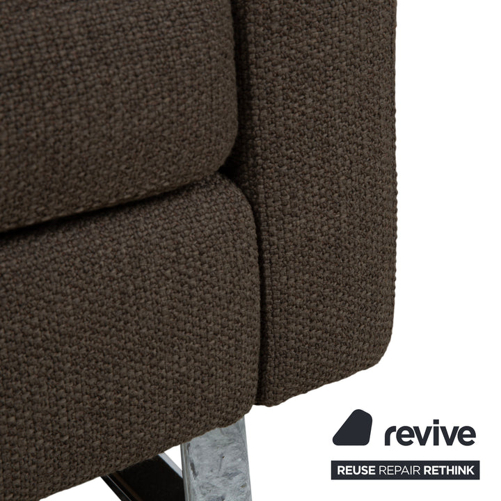 COR Conseta Zweisitzer Stoff Sofa Schlamm Braun bodenfrei mit Kufen